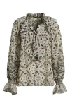 Kobi Halperin Eliza Batik Print Ruffle Top In Multi