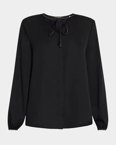 Kobi Halperin Eliza Chain-trim Silk Blouse In Black