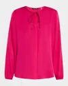 Kobi Halperin Eliza Chain-trim Silk Blouse In Hot Pink
