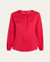 Kobi Halperin Eliza Chain-trim Silk Blouse In Scarlet