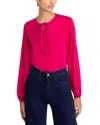 Kobi Halperin Eliza Chain-trim Silk Blouse In Hot Pink