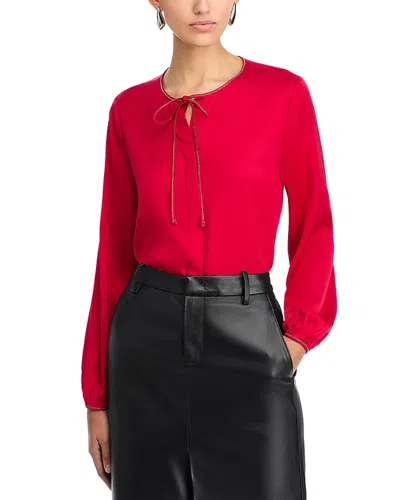 Kobi Halperin Eliza Stretch Silk Blouse In Scarlet