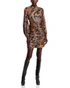 Kobi Halperin Elizabeth Ruched Floral-print Mini Dress In Black Multi
