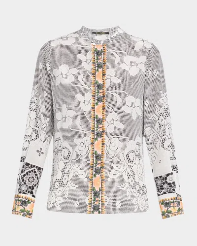 Kobi Halperin Eloise Lace-print Silk Blouse