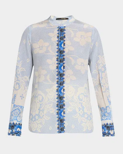KOBI HALPERIN ELOISE LACE-PRINT SILK BLOUSE