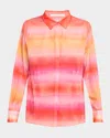 Kobi Halperin Elvrie Ombre Button-front Shirt In Cherry Blo