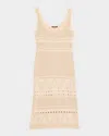 Kobi Halperin Emerson Open Stitch Sleeveless Dress In Brown