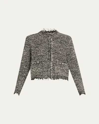 Kobi Halperin Emorie Fringe-trim Tweed Knit Jacket