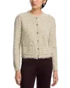 Kobi Halperin Emorie Fringe-trim Tweed Knit Jacket In Khaki Multi