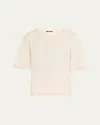Kobi Halperin Erlich Crewneck Cotton T-shirt In Ecru