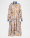 Kobi Halperin Evans Floral-print Cotton Midi Shirtdress In Multi