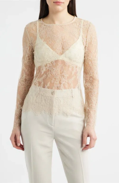 Kobi Halperin Fallon Sheer Lace Top In White