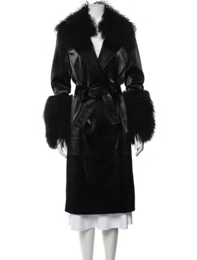 Pre-owned Kobi Halperin Faux Fur Coat In Black