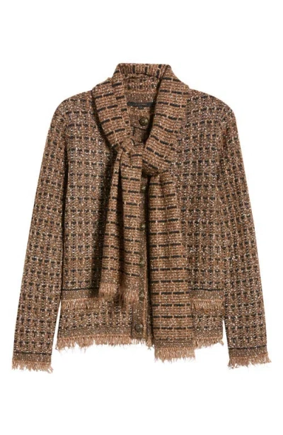 Kobi Halperin Fay Scarf Detail Cardigan In Brown