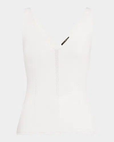 KOBI HALPERIN FINLEY POINTELLE RIB KNIT COTTON TANK