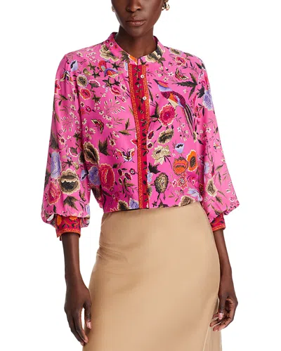 Kobi Halperin Fionna Silk Blouse In Pink Multi