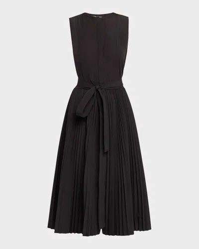 Kobi Halperin Fleur Belted Midi Dress In Black