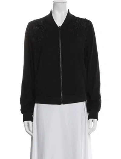 Pre-owned Kobi Halperin Floral Print Bomber Jacket In Black