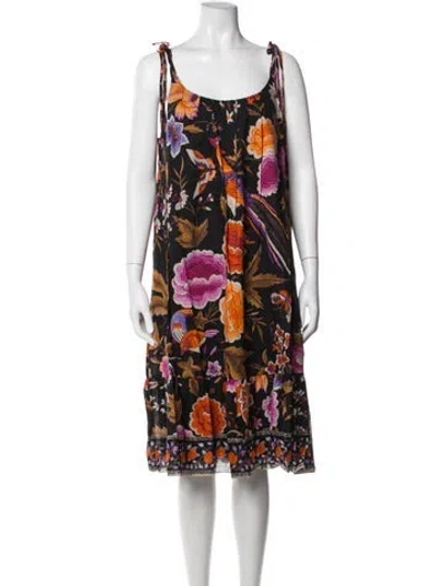 Pre-owned Kobi Halperin Floral Print Knee-length Dress In Black