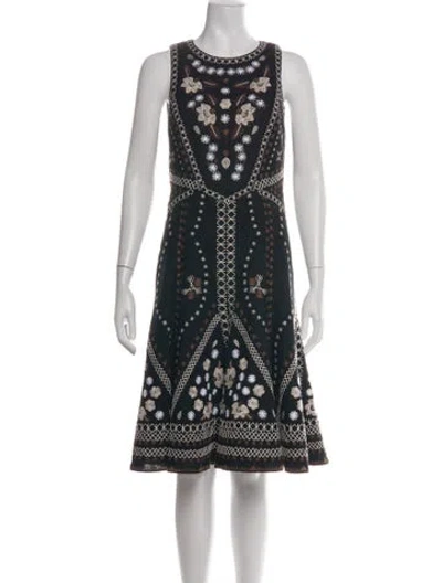 Pre-owned Kobi Halperin Floral Print Knee-length Dress In Black