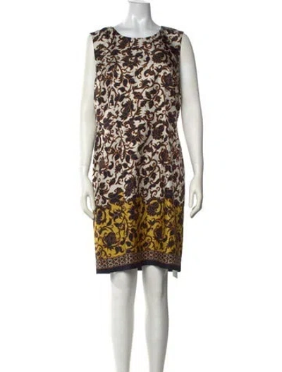 Pre-owned Kobi Halperin Floral Print Knee-length Dress In Neutral