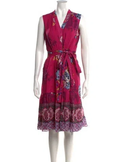 Pre-owned Kobi Halperin Floral Print Knee-length Dress In Pink