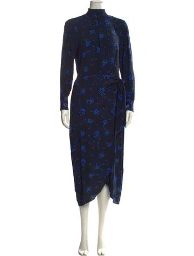 Pre-owned Kobi Halperin Floral Print Long Dress In Black