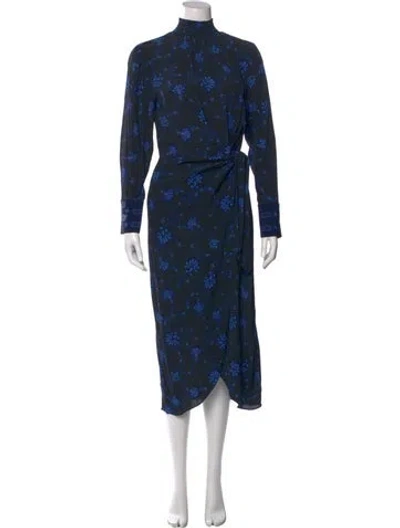 Pre-owned Kobi Halperin Floral Print Long Dress In Black