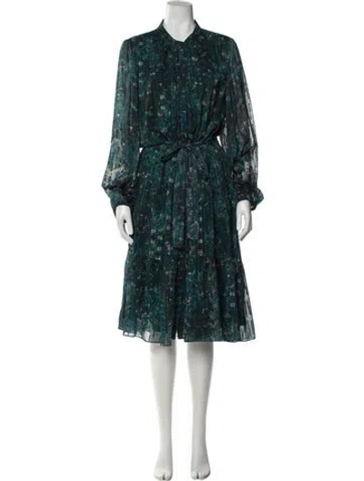 Pre-owned Kobi Halperin Floral Print Long Dress In Blue