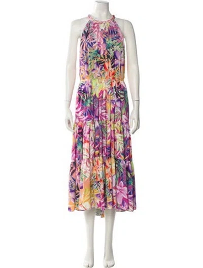 Pre-owned Kobi Halperin Floral Print Long Dress In Multi