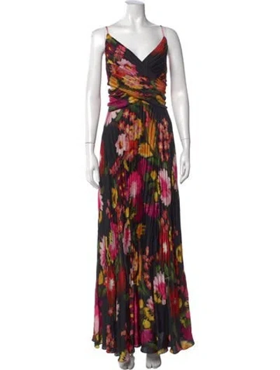 Pre-owned Kobi Halperin Floral Print Long Dress In Multicolor