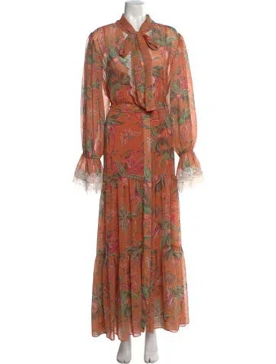 Pre-owned Kobi Halperin Floral Print Long Dress W/ Tags In Multi