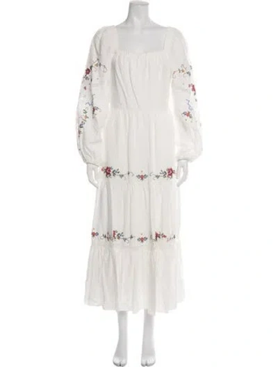 Pre-owned Kobi Halperin Floral Print Long Dress W/ Tags In Neutrals