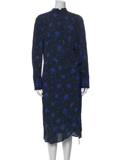 Pre-owned Kobi Halperin Floral Print Midi Length Dress In Black