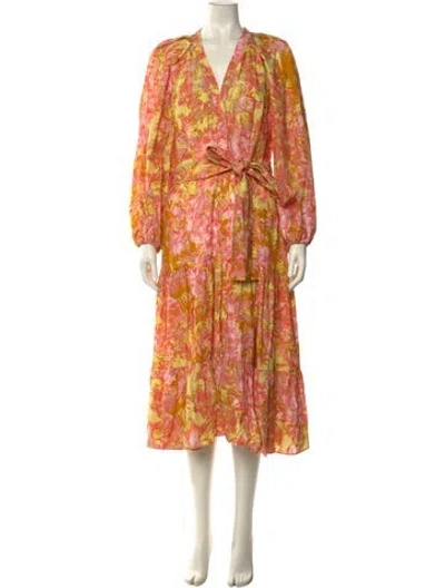 Pre-owned Kobi Halperin Floral Print Midi Length Dress In Multi