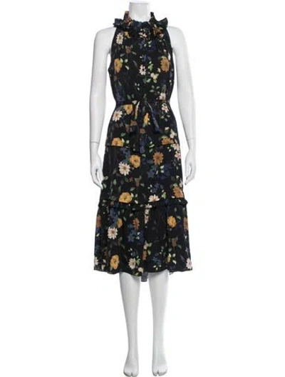 Pre-owned Kobi Halperin Floral Print Midi Length Dress In Multi