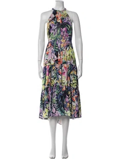 Pre-owned Kobi Halperin Floral Print Midi Length Dress In Multi