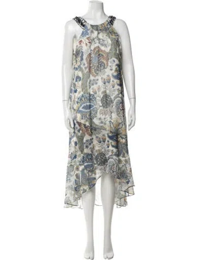 Pre-owned Kobi Halperin Floral Print Midi Length Dress W/ Tags In Multi