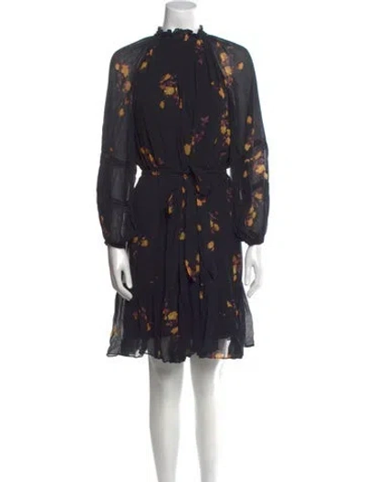 Pre-owned Kobi Halperin Floral Print Mini Dress In Black