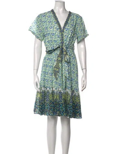 Pre-owned Kobi Halperin Floral Print Mini Dress In Blue/yellow
