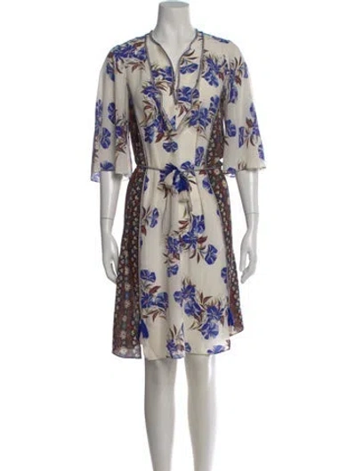 Pre-owned Kobi Halperin Floral Print Mini Dress In Neutral