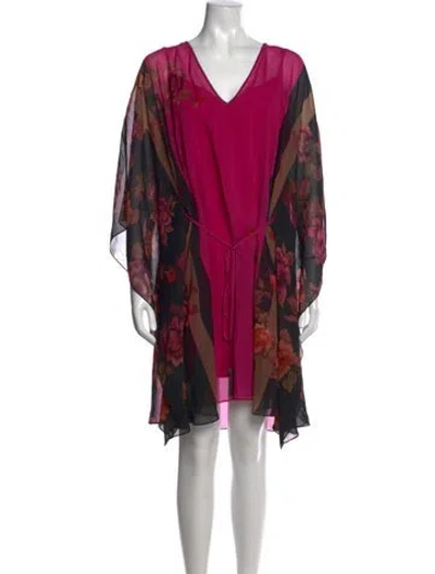 Pre-owned Kobi Halperin Floral Print Mini Dress In Purple