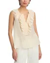 Kobi Halperin Florence Sleeveless Ruffle Blouse In Ecru