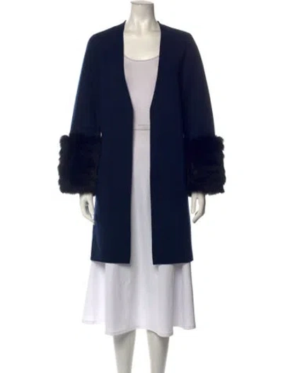 Pre-owned Kobi Halperin Fox Open Front Sweater In Blue