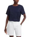 Kobi Halperin Rhinestone Stretch Silk Top In Midnight