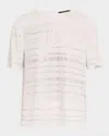 Kobi Halperin Franky Rhinestone Striped Blouse In Ivory