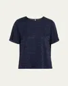 Kobi Halperin Rhinestone Stretch Silk Top In Midnight