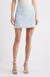 Kobi Halperin Rigby Fringe-hem Tweed Mini Skirt In Sky