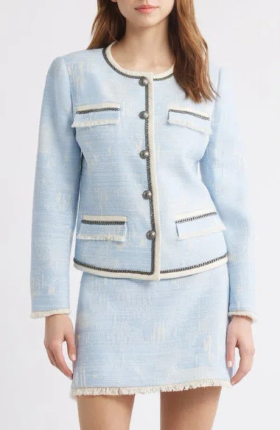 KOBI HALPERIN KOBI HALPERIN FRINGE TRIM TWEED JACKET