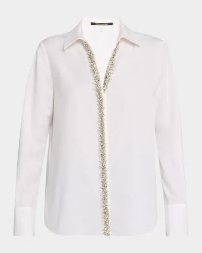 Kobi Halperin Gabbay Embellished Button-down Blouse In Ivory